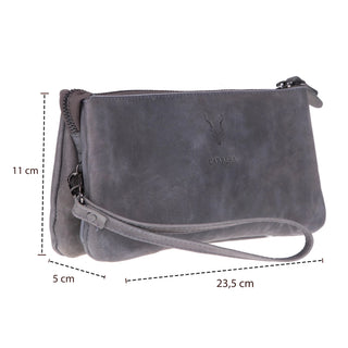 Carrera Vernox — Full - Grain Cowhide Slim Handheld Pouch, Grey - BlackBrook Case