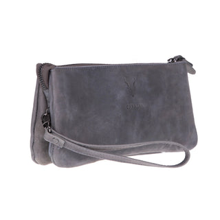 Carrera Vernox — Full - Grain Cowhide Slim Handheld Pouch, Grey - BlackBrook Case