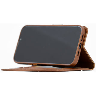 Carson Detachable Leather Wallet Case – iPhone 14 Plus, Burnished Tan - BlackBrook Case