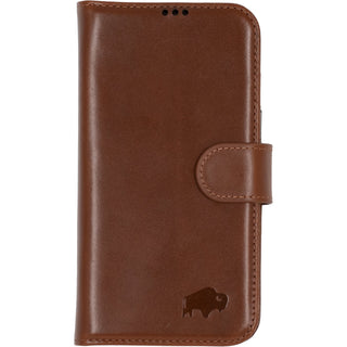 Carson Detachable Leather Wallet Case – iPhone 14 Plus, Burnished Tan - BlackBrook Case