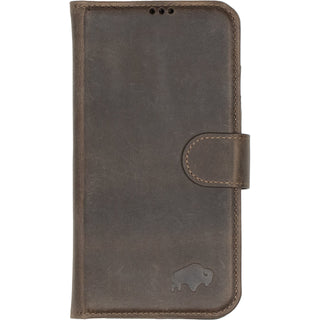 Carson Detachable Leather Wallet Case – iPhone 14 Plus, Distressed Coffee - BlackBrook Case