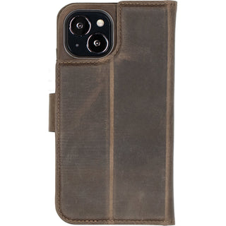 Carson Detachable Leather Wallet Case – iPhone 14 Plus, Distressed Coffee - BlackBrook Case