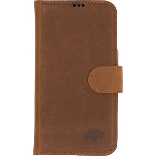 Carson Detachable Leather Wallet Case – iPhone 14 Plus, Golden Brown - BlackBrook Case