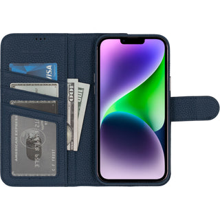 Carson Detachable Leather Wallet Case – iPhone 14 Plus, Monaco Blue - BlackBrook Case