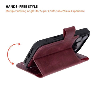 Carter 2-in-1 Full-Grain Leather Wallet Case for iPhone 18 Pro, Purple - BlackBrook Case