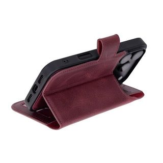 Carter 2-in-1 Full-Grain Leather Wallet Case for iPhone 18 Pro, Purple - BlackBrook Case