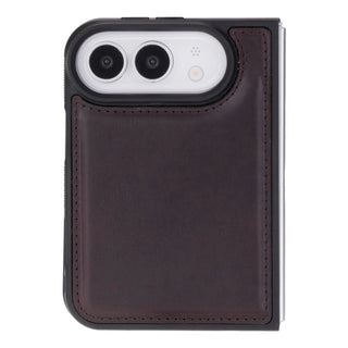 Carter 2-in-1 Full-Grain Leather Wallet Case for iPhone Duo, Dark Brown - BlackBrook Case