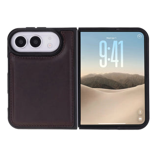 Carter 2-in-1 Full-Grain Leather Wallet Case for iPhone Duo, Dark Brown - BlackBrook Case