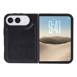 Carter 2-in-1 Full-Grain Leather Wallet Case for iPhone Duo, Rustic Black - BlackBrook Case