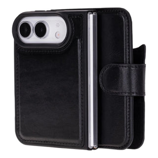 Carter 2-in-1 Full-Grain Leather Wallet Case for iPhone Duo, Rustic Black - BlackBrook Case