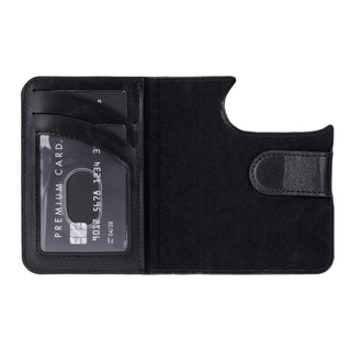 Carter 2-in-1 Full-Grain Leather Wallet Case for iPhone Duo, Rustic Black - BlackBrook Case