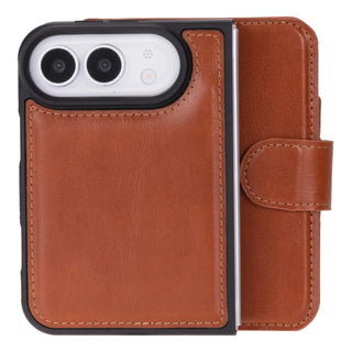 Carter 2-in-1 Full-Grain Leather Wallet Case for iPhone Duo, Rustic Tan - BlackBrook Case