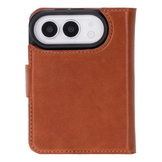 Carter 2-in-1 Full-Grain Leather Wallet Case for iPhone Duo, Rustic Tan - BlackBrook Case