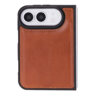 Carter 2-in-1 Full-Grain Leather Wallet Case for iPhone Duo, Rustic Tan - BlackBrook Case
