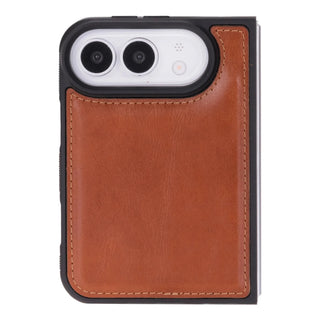 Carter 2-in-1 Full-Grain Leather Wallet Case for iPhone Duo, Rustic Tan - BlackBrook Case