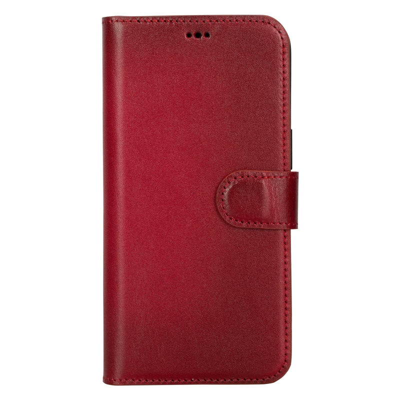Carter Detachable Leather iPhone 15 Pro Max Wallet Case, Red - BlackBrook Case
