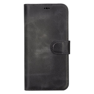 Carter Detachable Leather iPhone 15 Pro Max Wallet Case, Vesselle Gray - BlackBrook Case