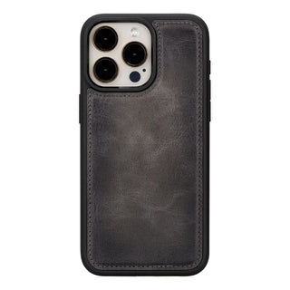 Carter Detachable Leather iPhone 15 Pro Max Wallet Case, Vesselle Gray - BlackBrook Case