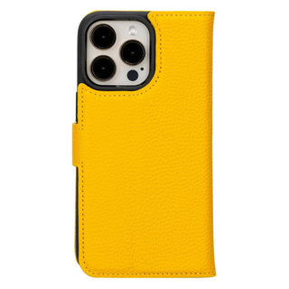 Carter Detachable Leather iPhone 15 Pro Wallet Case, Floater Yellow - BlackBrook Case