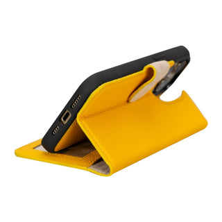 Carter Detachable Leather iPhone 15 Pro Wallet Case, Floater Yellow - BlackBrook Case