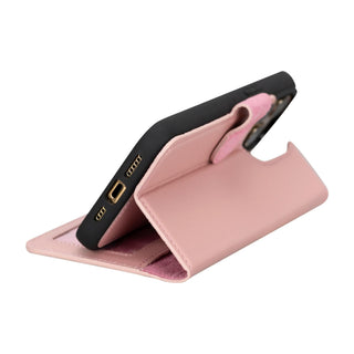 Carter Detachable Leather iPhone 15 Pro Wallet Case, Nude Pink - BlackBrook Case