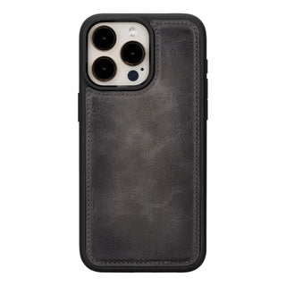 Carter Detachable Leather iPhone 15 Pro Wallet Case, Vesselle Gray - BlackBrook Case