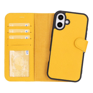 Carter Detachable Leather iPhone 16 Plus Wallet Case, Floater Yellow - BlackBrook Case