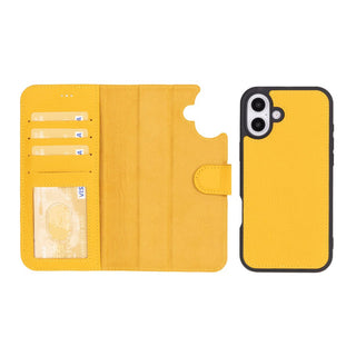 Carter Detachable Leather iPhone 16 Plus Wallet Case, Floater Yellow - BlackBrook Case