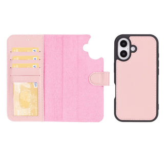 Carter Detachable Leather iPhone 16 Plus Wallet Case, Nude Pink - BlackBrook Case