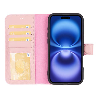 Carter Detachable Leather iPhone 16 Plus Wallet Case, Nude Pink - BlackBrook Case