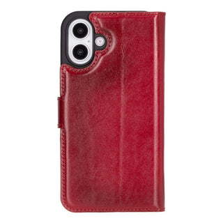 Carter Detachable Leather iPhone 16 Plus Wallet Case, Red - BlackBrook Case