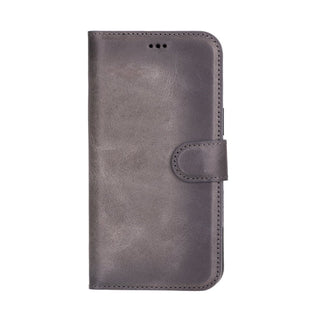 Carter Detachable Leather iPhone 16 Plus Wallet Case, Vesselle Gray - BlackBrook Case