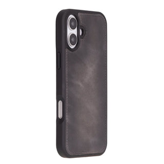 Carter Detachable Leather iPhone 16 Plus Wallet Case, Vesselle Gray - BlackBrook Case