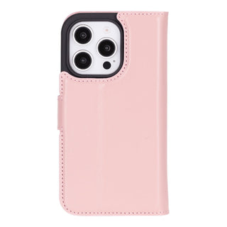 Carter Detachable Leather iPhone 16 Pro Max Wallet Case, Nude Pink - BlackBrook Case