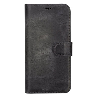 Carter Detachable Leather iPhone 16 Pro Max Wallet Case, Vesselle Gray - BlackBrook Case