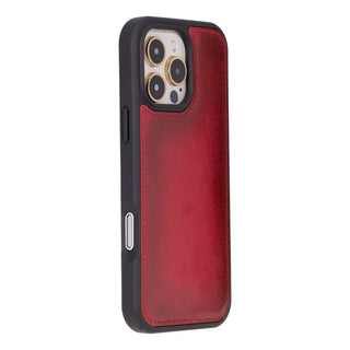 Carter Detachable Leather iPhone 16 Pro Wallet Case, Red - BlackBrook Case