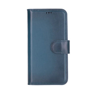 Carter Detachable Leather iPhone 17e Wallet Case, Blue - BlackBrook Case