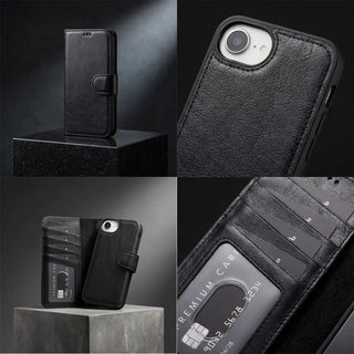 Carter Detachable Leather iPhone 17e Wallet Case, Dark Brown - BlackBrook Case