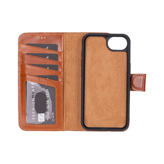Carter Detachable Leather iPhone 17e Wallet Case, Dark Brown - BlackBrook Case
