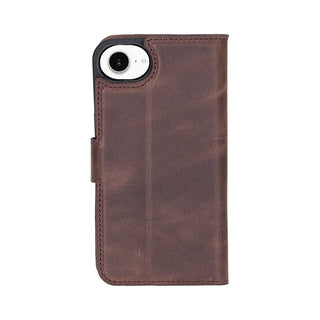 Carter Detachable Leather iPhone 17e Wallet Case, Dark Brown - BlackBrook Case