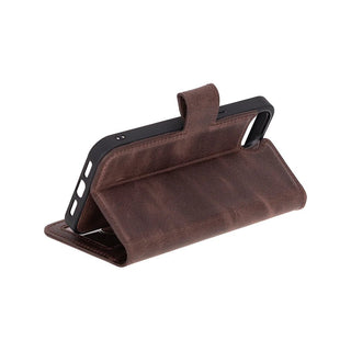 Carter Detachable Leather iPhone 17e Wallet Case, Dark Brown - BlackBrook Case
