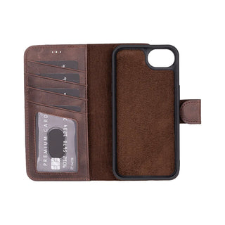 Carter Detachable Leather iPhone 17e Wallet Case, Dark Brown - BlackBrook Case