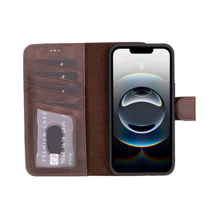 Carter Detachable Leather iPhone 17e Wallet Case, Dark Brown - BlackBrook Case