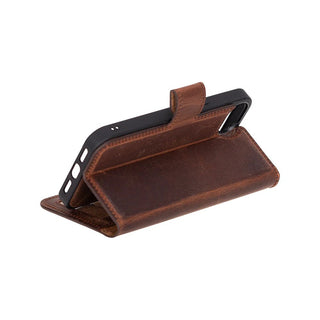 Carter Detachable Leather iPhone 17e Wallet Case, Saddle Brown - BlackBrook Case