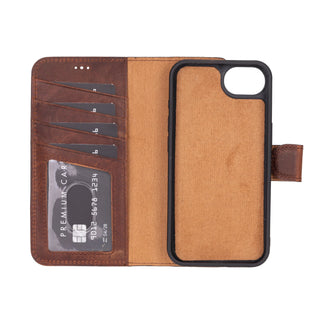 Carter Detachable Leather iPhone 17e Wallet Case, Saddle Brown - BlackBrook Case
