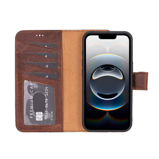 Carter Detachable Leather iPhone 17e Wallet Case, Saddle Brown - BlackBrook Case