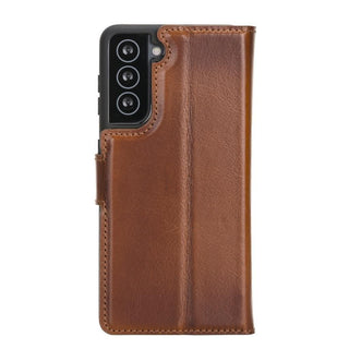 Carter Detachable Leather Wallet Case Galaxy S21 FE, Rustic Tan - UnBranded