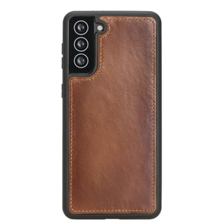 Carter Detachable Leather Wallet Case Galaxy S21 FE, Rustic Tan - UnBranded