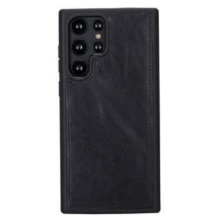 Carter Detachable Leather Wallet Case Galaxy S23 Ultra, Rustic Black - UnBranded