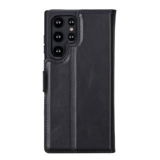 Carter Detachable Leather Wallet Case Galaxy S23 Ultra, Rustic Black - UnBranded